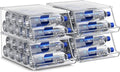 Sorbus Water Bottle Organizer for Fridge with Lid – Holds 9 Bottles – Stackable Drink Organizer for Refrigerator, Pantry, or Countertop – Clear BPA-Free Plastic Bottle Storage Holder (4 Pack)