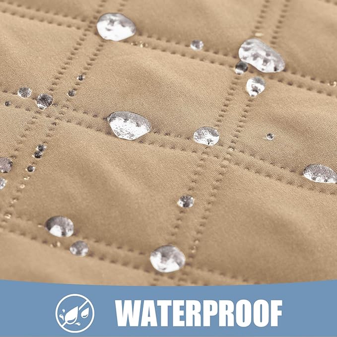 Smiry Waterproof Dog Bed Cover Pet Blanket, Soft Washable Dog Blanket for Furniture Bed Couch Sofa Reversible, Checkered (30"x90", Camel/Beige)