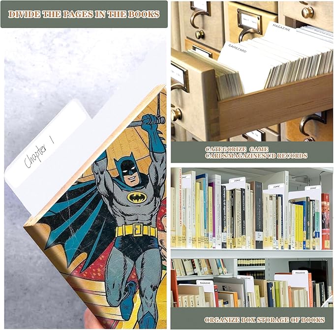 70 Pieces Comic Book Dividers with Tabs,Patient Divider Cards,Card Dividers Comic Book Boards for Storage Boxes 11.22 X 7.24 Inche