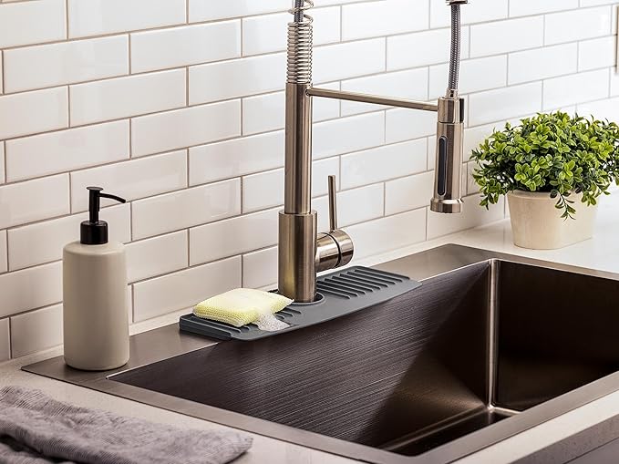 WeatherTech FaucetMat - Protect Your Kitchen & Bathroom Countertops - Dark Grey/Slate