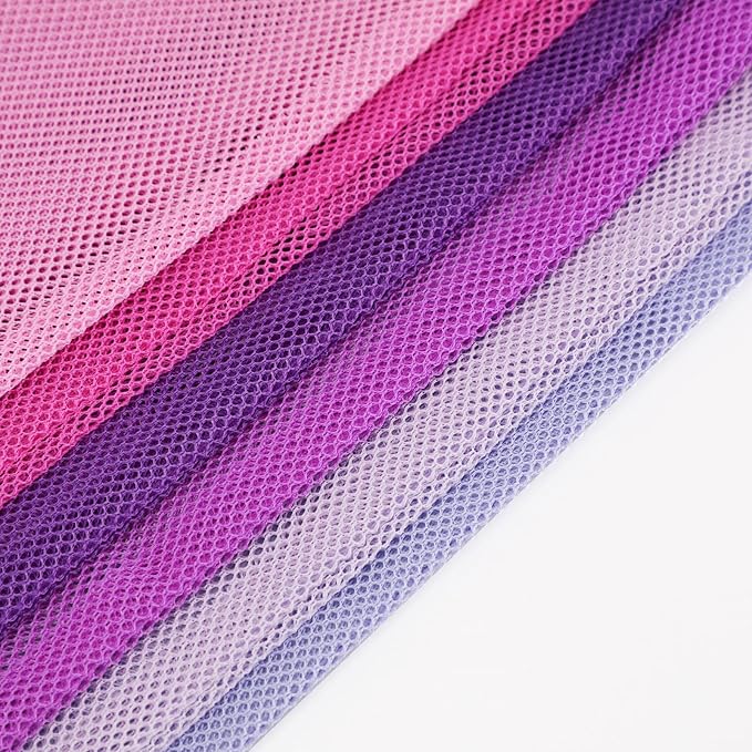 Frienda 6 Pieces Mesh Stuff Sack, 11 x 15 Inch Durable Nylon Drawstring Laundry Bag for Rinsing Beach Toys, Seashell Collecting, Mesh Bags for Travel(Gradient Purple)