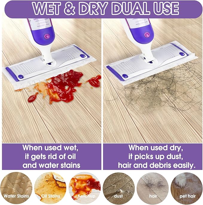 Cleaning Cloths 20-Pack Disposable Power Mop Pad Refills Compatible with Swiffer Power Mop Refills, Thickened Replacement for Swiffer Wet Pads Refill,Non-Washable&Non-Chemical&Unscented