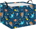 Rectangular Storage Basket Empty,Storage Bin with Handles,Room Decor,Gift Basket,Book Box(Line Ocean)