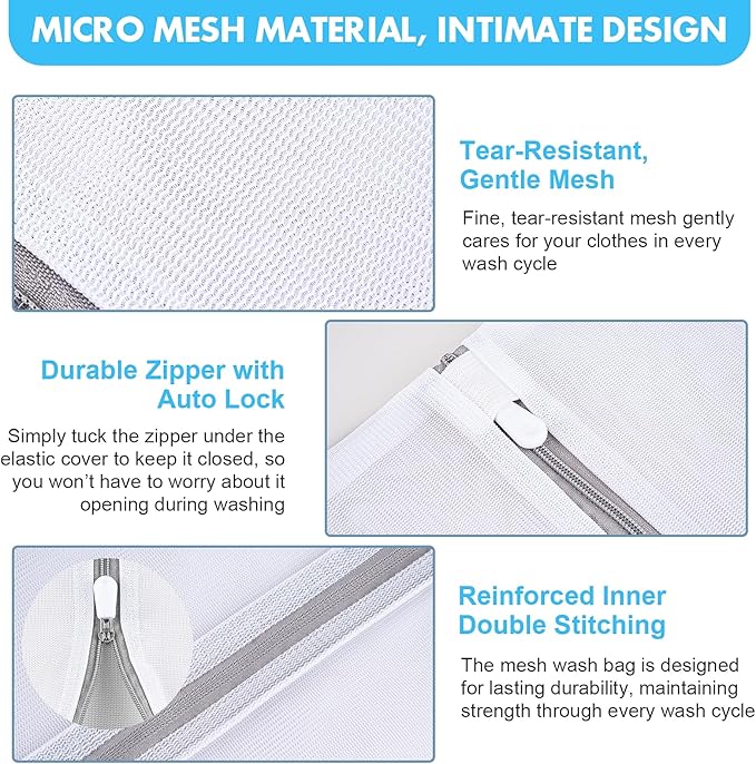 8 Pack Mesh Laundry Bags for Delicates, Laundry Bags Mesh Wash Bags in 7 Sizes (Include Bra and Lingerie Wash Bags), Lingerie Bags for Washing Delicates, Garment Bag for Washing Machine