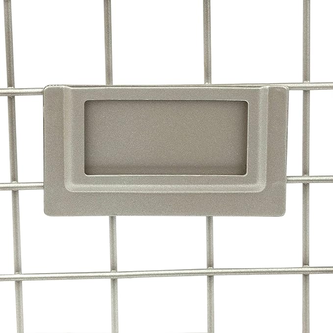 Spectrum Medium Wire Basket with Label Plate Satin Nickel Storage Basket Bin Organizer for Kitchen Pantry Cabinet, Sturdy Steel Heavy Duty Kitchen Wire Basket Storage Bins for Pantry Organization