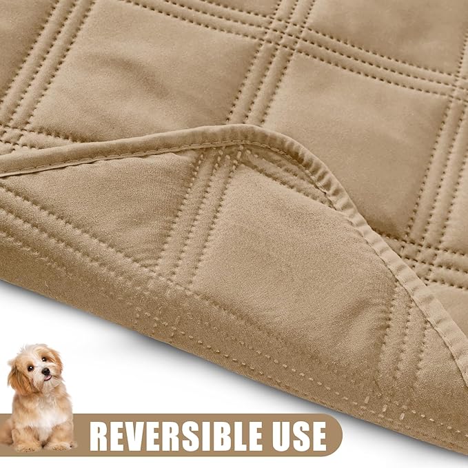 Smiry Waterproof Dog Bed Cover Blanket 40x80, Soft Reversible Pet Blanket, Washable Leakproof Cats Dogs Couch Cover for Sofa, Couch, Furniture, Lattice, Camel/Camel