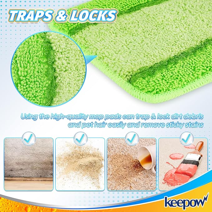 Libman 2 Pack Freedom Spray Mop Pad Refill, 16 in Microfiber Reusable Floor Cleaning Pad for Multi-Layer Floors