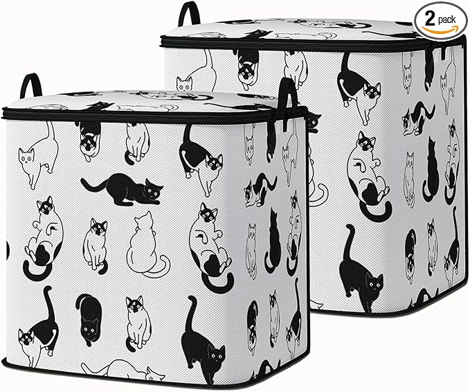 Large Comforter Storage Bag with Zipper,Closet Organizer for Clothes,Blankets,Quilts,Pillows,Fabric Storage Bags with Portable Handles 95L(2-Pack)