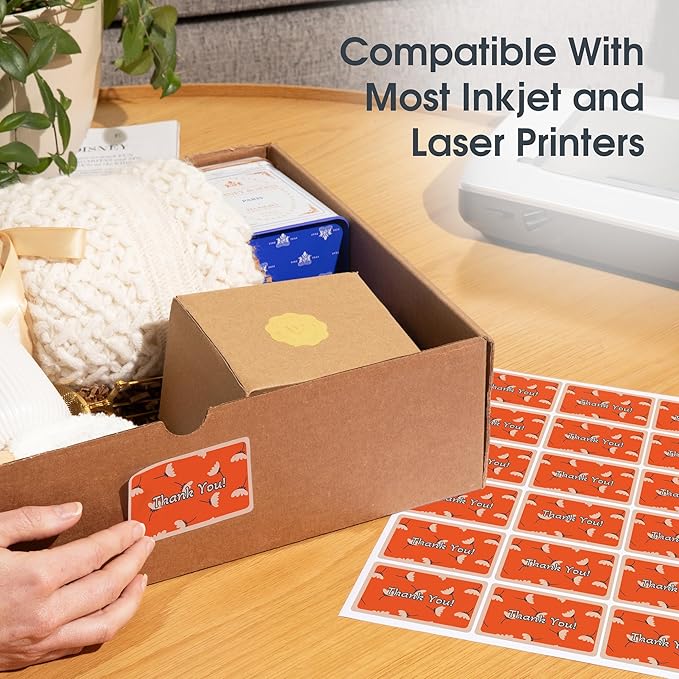 3" X 2" Matte White Printable Labels for Inkjet and Laser Printers - 250 Sheets, 2500 Custom Stickers for Address Labels, Product Labeling, Shipping - Spartan Industrial Template R011