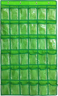 NIMES Hanging Closet Underwear Sock Jewelry Storage Over The Door Classroom Cell Phone Calculator Organizer 36 Clear Pockets (Green)