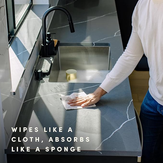 Brite by Scotch-Brite Limited Edition 4-Piece Scrub and Wipe Collection with 1 Rich-Foaming Dish Scrubber, 1 Quick-Dry Mesh Scrubber, and 2 Reusable Sponge Cloths
