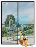 MAGZO Magnetic Screen Door Fit Door Size 70 x 80 Inch, Screen Size 72" x 81" Strong Magnets Mesh, Reinforced Fiberglass Net for Patio and Front Entrances, Gray