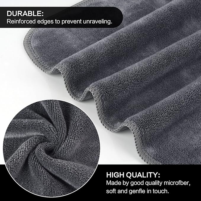 SINLAND Microfiber Facial Cloths Fast Drying Washcloth 12inch x 12inch Absorbent Face Wash Cloth Soft Makeup Remover Cloths