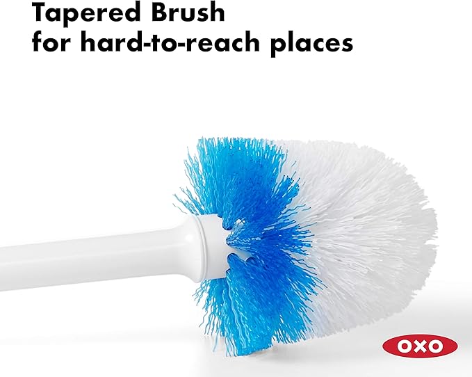 OXO Good Grips Compact Toilet Brush & Canister, White, 6" x 4-3/4" x 17-1/4" h (Pack of 2)