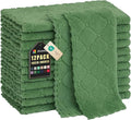 Homaxy 12 Pack Kitchen Dish Cloths (10 x 10 Inches, Grass Green), Super Soft and Absorbent Coral Velvet Dish Towels, Nonstick Oil Fast Drying Microfiber Cleaning Cloth, No Lint Household Dishcloths