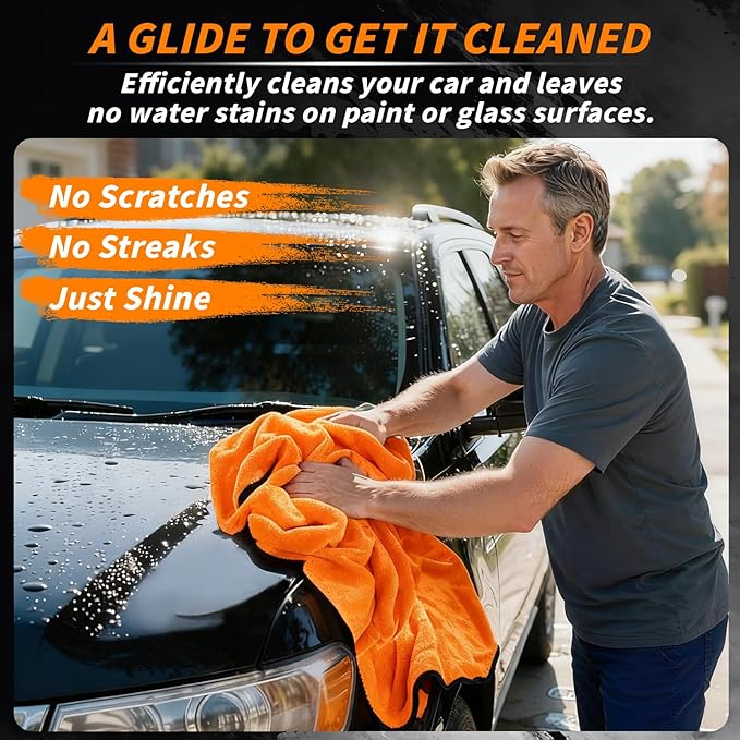 6PCS Microfiber Towels for Cars 36x25 Inch Microfiber Cleaning Cloths Bulk Soft Car Detailng Towel Cloths 450 GSM Detailing Buffing Quick Drying Towel Polishing Waxing Auto Detailing Towel Cloth