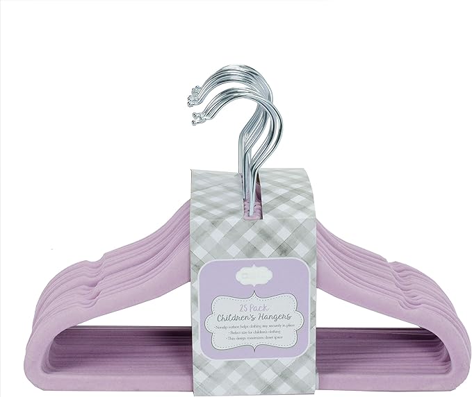 Ultra-Thin Premium Velvet Hangers - Space Saving Clothes Hangers - Non-Slip Hangers for Children - Maximize Closet Space - 25 Pack (Lavender)