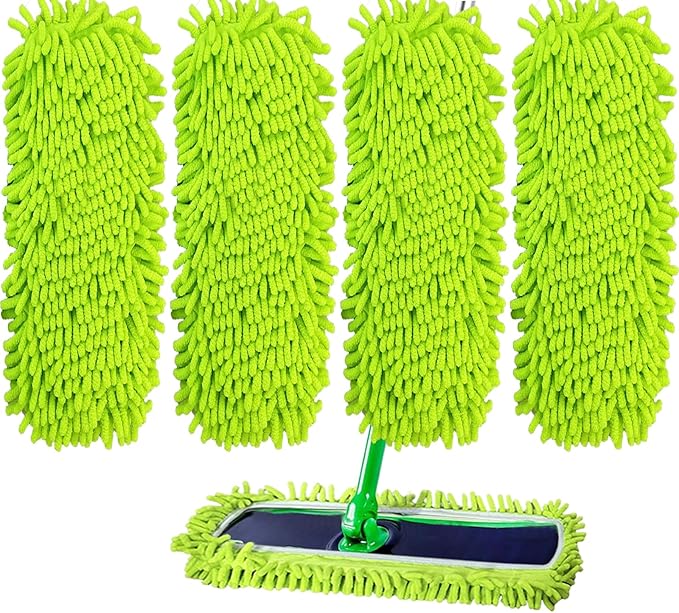 4PCS XL Dust Mop Pads Compatible with Swiffer XL Sweeper,X-Large Reusable Dry Sweeping Cloths for Swiffer,XL Wet Pads Refills & XL Washable Wet Mopping Cloths for Hardwood Floor/Tile/Marble Cleaning