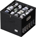 FHSQX Shoe Organizer for Closet,Fits 12 Pair,Shoe Storage Bins with Clear Cover & Adjustable Dividers for Shoes,Shoe Box Storage for Handbags,Blankets,Linen,Clothing
