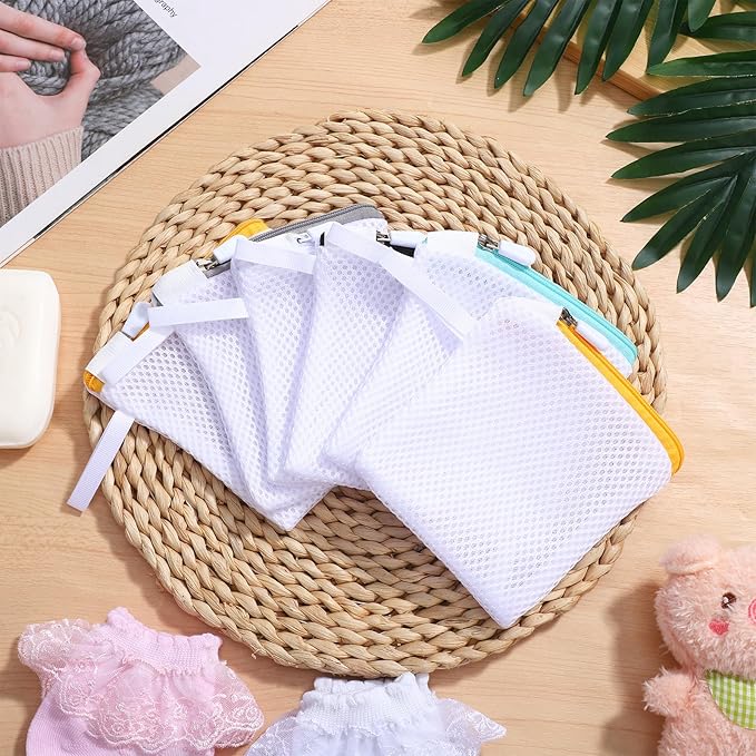 6pcs Laundry Bag Mesh Wash Bag Mini Washing Machine Underwear Washing Bag Zipper Wash Bags Protecting Wash Bag Foldable Laundry Pouch for Home Travel Laundry Room Bag Bra