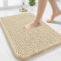 Arotive Bathroom Rugs 24x16, Extra Soft Absorbent Shaggy Chenille Bath Rugs, Machine Washable Rubber Backing Non-Slip Bath Mats for Bathroom Floor Tub and Shower, Home Decor Accessories, Beige
