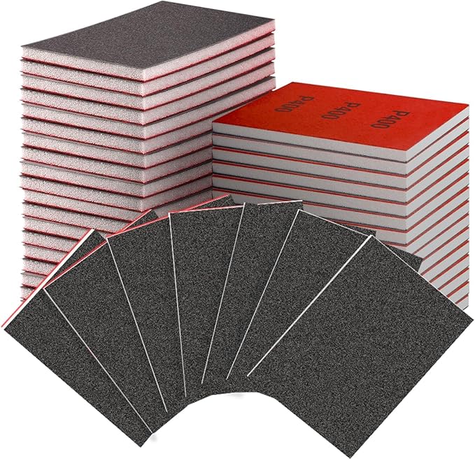 30-Pcs 3x4 Inch 400 Grit Sanding Sponge Set, Sanding Block, Ultra-Fine Wet/Dry Sandpaper for Wood, Metal, Drywall, Furniture Polishing (400Grit)