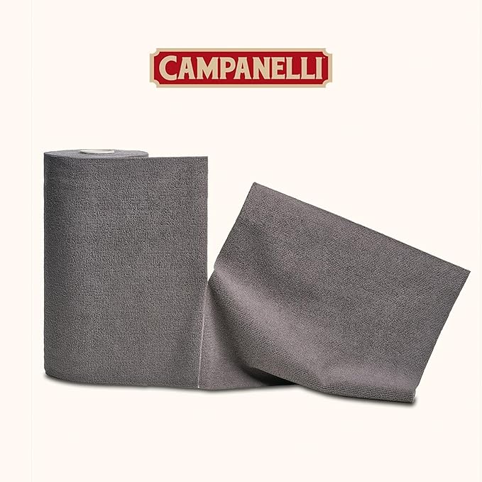 CAMPANELLI Pro Series Utility Microfiber Towel Roll | Lint-Free Multi-Purpose Microfiber Towels Reusable Cleaning Cloths for Home, Garage, Kitchen and Car Detailing | 50 Count - Gray