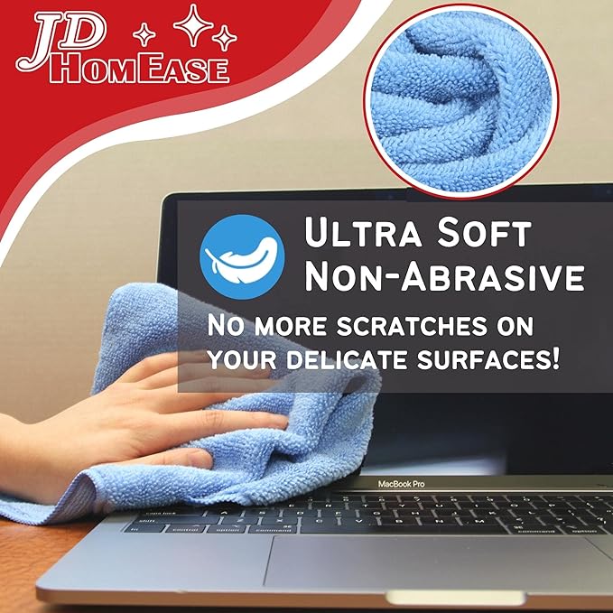 Microfiber Cleaning Cloths, 240 Pack, 16"x16", All-Purpose, Softer, Highly Absorbent, Lint-Free, Reusable, Washable Pro Towels, White, for House, Kitchen, Bathroom, Car, Office