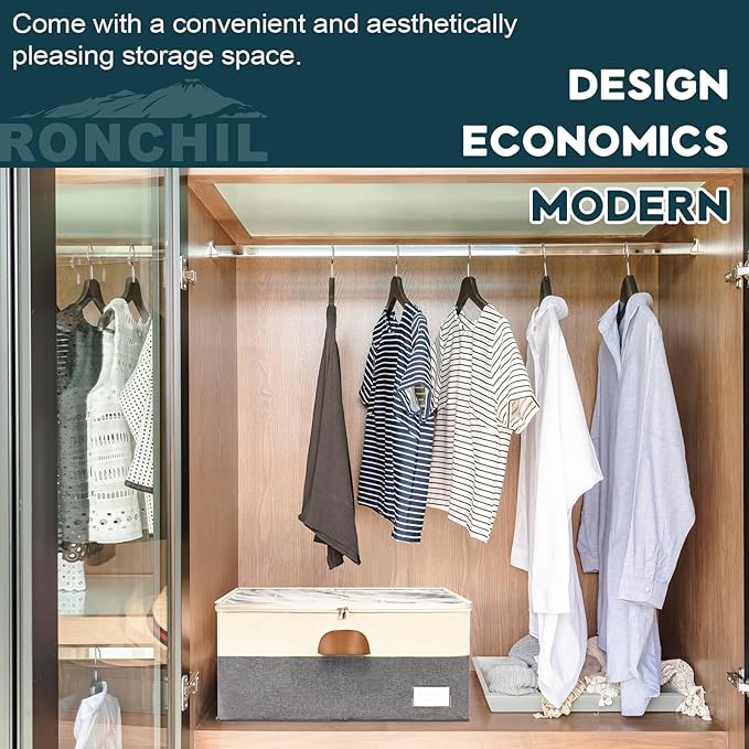 Shoe Organizer for Closet, Foldable Shoe Storage Bins with Clear Cover, Space Saving Shoes Holder with 4 Handles, Large Adjustable Shoe Box Storage Containers, Fits 12-24 Pairs, 1 Pack, Beige