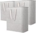 Lifewit 3 Pack Laundry Hamper Large Collapsible Laundry Baskets, Freestanding Waterproof Clothes Hamper with Easy Carry Handles in Laundry Room Bedroom Bathroom College Dorm, Grey, 3 x 100L