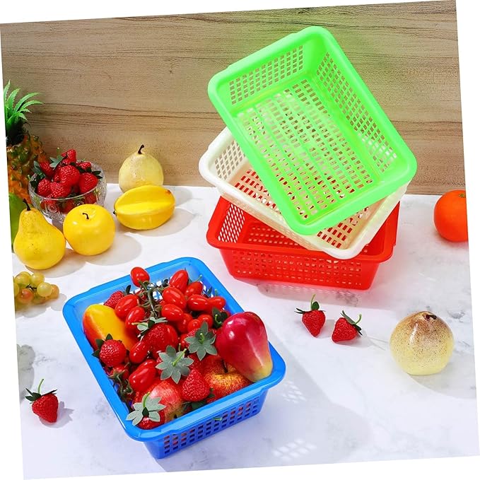 Rectangular Drain Storage Basket 10.82X8.03X3.14In Kitchen Sink Organizer with Drainage Holes Multi-Function Household Fruit and Vegetable Storage for Office Warehouse