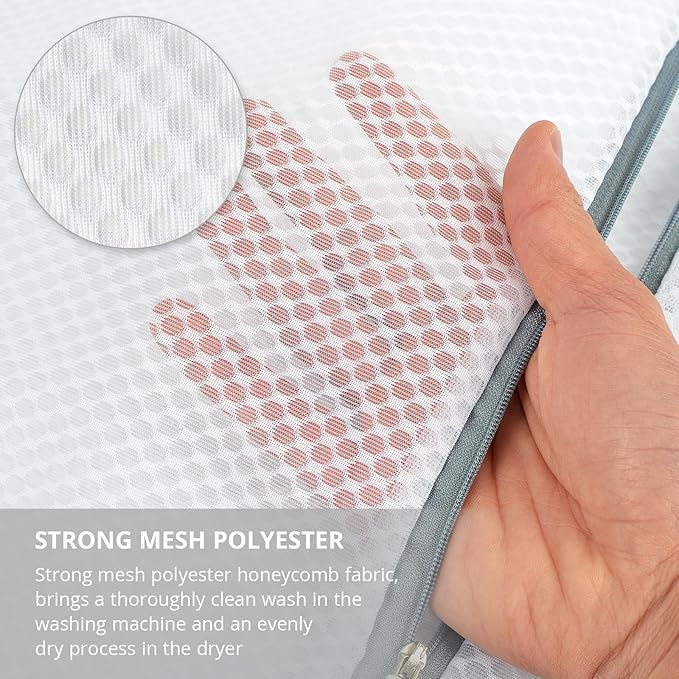 3 Pack Mesh Laundry Bags for Delicates, Mesh Bra Bags with Hanging Loop, 6 x 7 Inches Lingerie Bags for Laundry