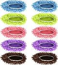 Mop Slippers Shoes 5 Pairs (10 Pieces) - Microfiber Cleaning House Mop Slippers, Floor Cleaning Tools Shoe Cover, Soft Machine Washable Reusable Microfiber Foot Socks for House Kitchen Office
