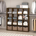 Furinno Cubic Closet Organizers and Storage, 16-Cube Closet Organizer, Open Shelf Closet Storage, Extra Thick Frame for Wardrobe, Bedroom, Living Room, Amber Pine