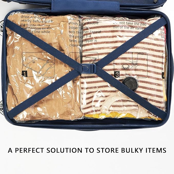 8 Jumbo Vacuum Storage Bags, Compression Packing Seal Space Saver Cubes for Clothing Bedding Comforters Blankets Pillows