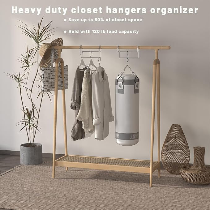 Space Saving Hangers for Clothes: 3 Pack 8 inch Magic Hanger Closet Organizer Metal Heavy Duty Hangers for Shirt Coat Pants Skirt Sorting Storage - Sliver