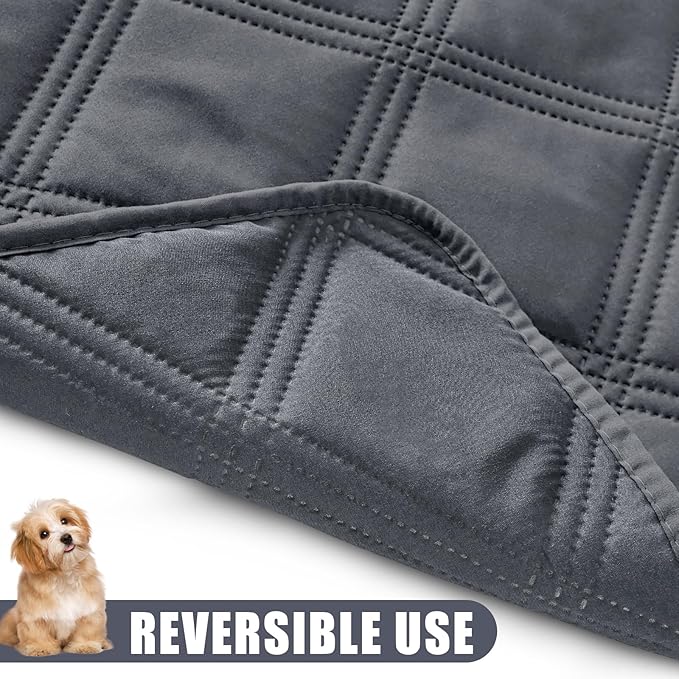 Smiry Waterproof Dog Bed Cover Blanket 40x70, Soft Reversible Pet Blanket, Washable Leakproof Cats Dogs Couch Cover for Sofa, Couch, Furniture, Lattice, Dark Grey/Dark Grey