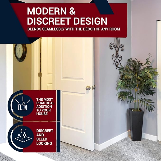 Stainless Steel & Rubber Wall-Mounted Door Stopper by NYCO Architectural Hardware- Heavy Duty Round Door Bumper for Wall & Door Protection- Modern Universal Door Slam Stopper (Satin Chrome US26D)