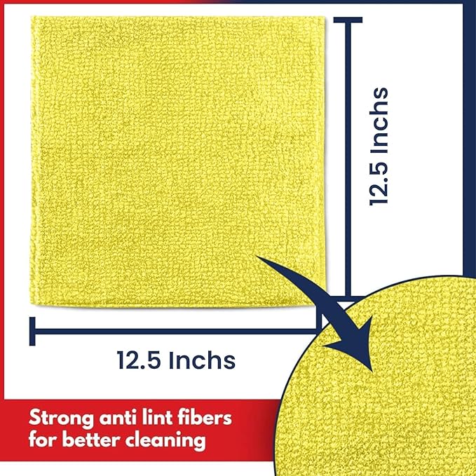 USANOOKS Premium 300GSM Microfiber Cleaning Cloth - 12.5"x12.5" High Performance - 1200 Washes, Ultra Absorbent Microfiber Towels for Cars Undercarriage, Rims & Engine Bay Cleaning - Microfiber Cloth