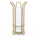 BROOKSTONE, Gold Toilet Paper Holder, Freestanding Bathroom Tissue Organizer, Minimalistic Storage Solution, Stylish Design [Holds MEGA Rolls]
