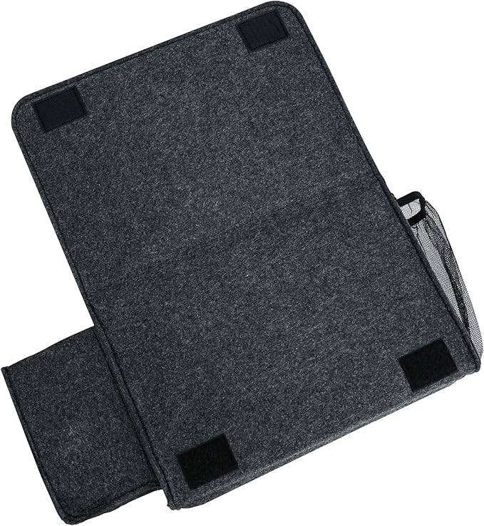 Zafit Bedside Caddy, Large Size Storage Organizer - Bedside Organizer for Magazine, Remotes, Phone (13.4'' x 18.1'' Tissue Box Holder, Dark Grey)