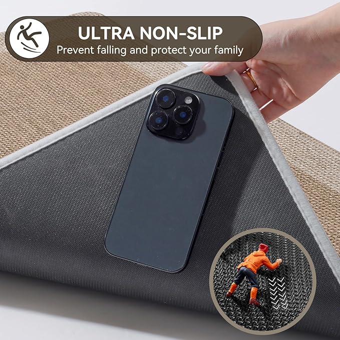 YDKGL Bathroom Rugs, Ultra Thin Bath Mat Fit Under Door Super Absorbent Quick Dry Non Slip Washable Bath Rugs, Rubber Backing Shower Mat Outside Shower