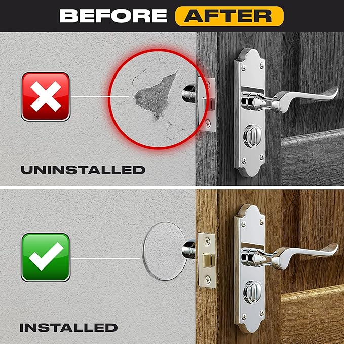 Strongest Door Stoppers for Wall 2" (4 Pack) - Self Adhesive & Discreet Home Door Knob Wall Protector - Quiet Door Bumper with Secure Adhesive -Rubber Door Stops -Shock Absorbent Door Handle Stopper