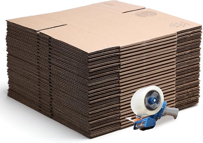 The Boxery 10"x8"x3" Brown/Kraft Corrugated Cardboard Shipping Boxes 25-Pack | Mailing, Packing, Moving & Storage for Business/Home – Durable - Eco-Friendly, Recyclable - Made in the USA