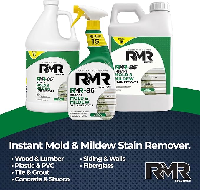 RMR-86 Instant Mold and Mildew Stain Remover Spray - Scrub Free Formula, 1 Gallon