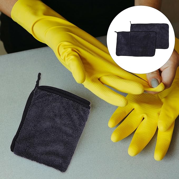balacoo 2pcs Car Drying Towels Microfiber Absorbent Cleaning Cloths Thickened Lint-Free Car Care Towels for Exterior and Interior Detailing Auto Cleaning
