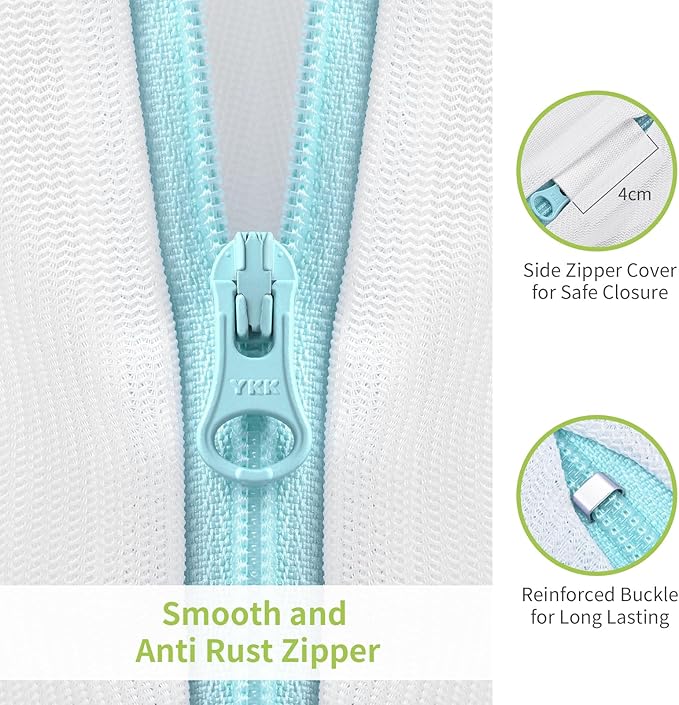 OTraki 2Pcs Small Laundry Bags 10x12 Inch Delicates Lingerie Bags Mesh Wash Bags Hanging Laundry Bag Sock Bra Underwear Storage Laundry Room Organization,Don't Drying, Melting 140-176℉,White