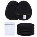 SINLAND Reusable Makeup Remover Pads For Face,Eye,Lips Microfiber Gentle Facial Cleansing Cloths for All Skin Types Friendly for Makeup Remover With Laundry Bag Black Pack of 6