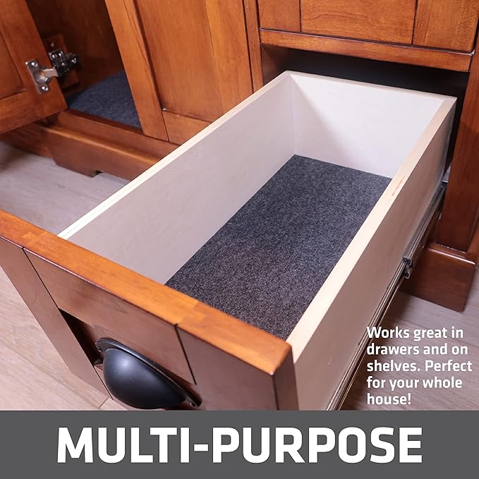 Drymate Premium Under Sink Mat, Waterproof Cabinet Protection Mats for Kitchen & Bathroom, Absorbent Shelf Liners, Slip-Resistant, Machine Washable (USA Made)(24”x29”)(Charcoal)(12-Pack)
