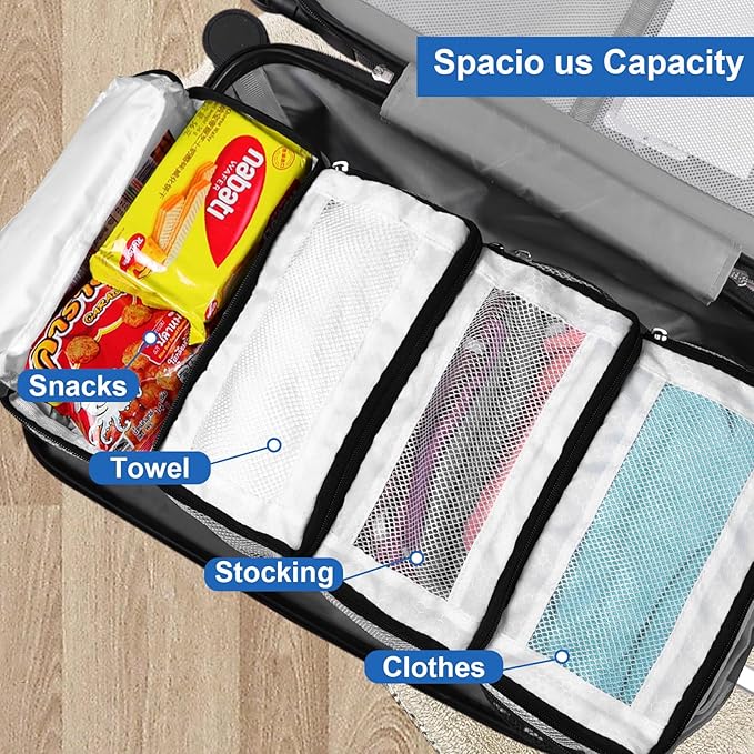Suitcase Organizer, Travel Luggage Organizer Portable Hanging Travel Shelves Collapsible Hanging Packing Cubes for Carry on Suitcase